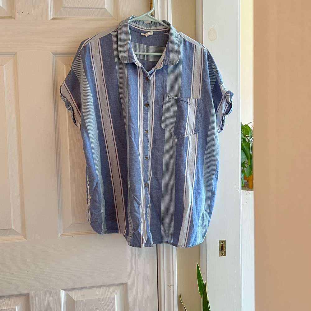 Ana Button Up Short Sleeve Shirt Size XXL